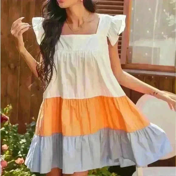 ALTAR'D STATE Tierd Colorblock Maci Style but is a Mini Ruffle Sleeve - Picture 5 of 5